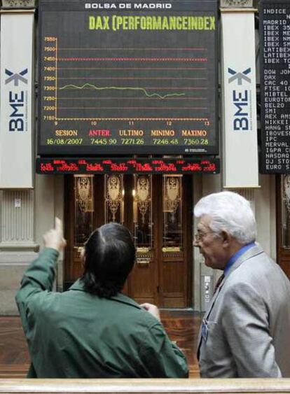 Sala de contratación de la Bolsa de Madrid.