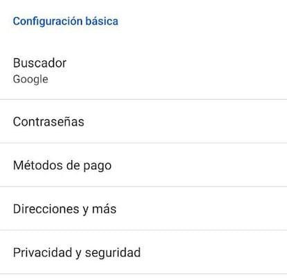 Contraseñas Chrome Android