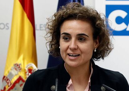 La ministra de Sanidad, Servicios Sociales e Igualdad, Dolors Montserrat, este miércoles durante la recepción al equipo paralímpico español.