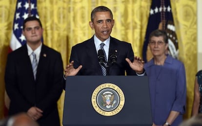 O presidente Obama durante a cerimônia.