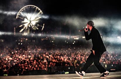 El rapero frente a un público entregado durante su actuación en la pasada edición del festival californiano Coachella.
