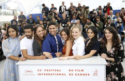 El elenco de 'Mektoub My Love: Intermezzo', este viernes, en Cannes.  