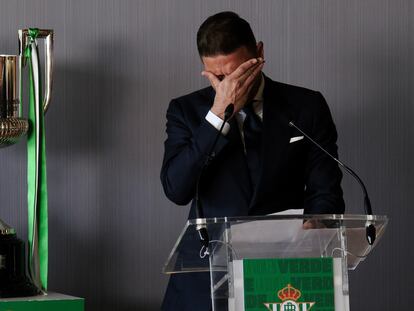 Joaquín no ha podido reprimir las lágrimas de emoción, este jueves en Sevilla.