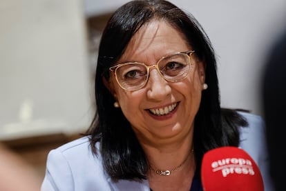 La presidenta de Les Corts, Llanos Massó, en una entrevista con Europa Press.