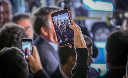 El presidente Jair Bolsonaro en un evento en Miami.