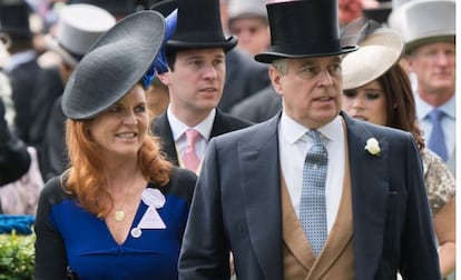 Sarah Ferguson, junto al príncipe Andrés en Ascot.