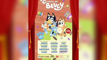 Cartel oficial de fechas de las funciones del espectáculo de 'El show de Bluey'