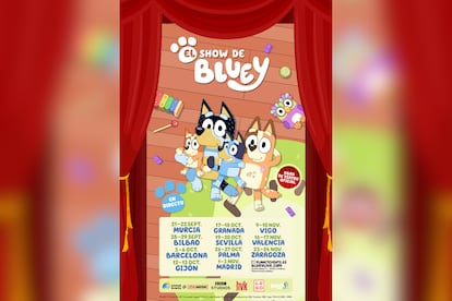 Cartel oficial de fechas de las funciones del espectáculo de 'El show de Bluey'