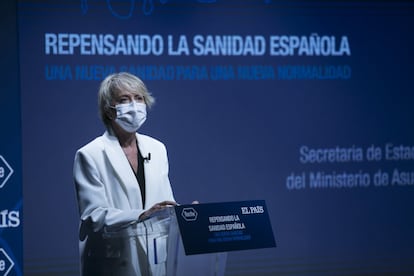 La secretaria de Estado de Digitalización e Inteligencia Artificial del Ministerio de Asuntos Económicos y Transformación Digital, Carme Artigas, durante su intervención en el foro de este miércoles. 