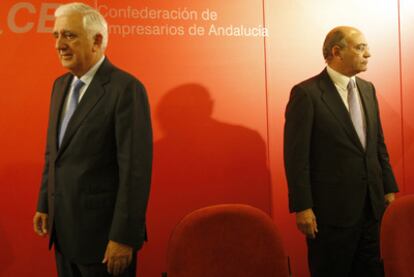 Herrero y Díaz Ferrán, en una asamblea de la patronal andaluza el pasado marzo.