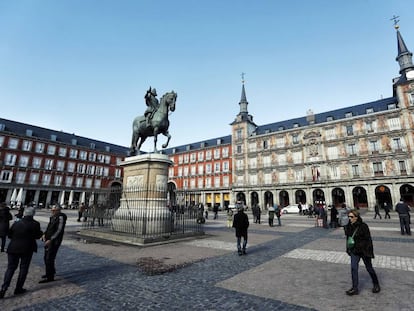 La estatua ecuestre de Felipe III en la Plaza Mayor de Madrid declarada Bien de Inter&eacute;s Cultural por la Comunidad de Madrid.