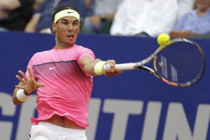 Nadal, durante el partido con Mónaco