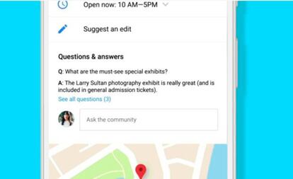 Desde este lugar de la aplicación podremos formular preguntas en Google Maps