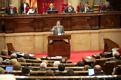 El presidente Artur Mas responde a Oriol Junqueras.