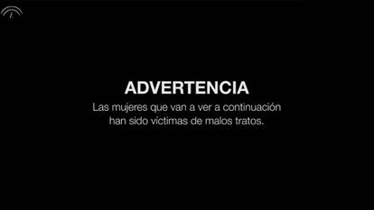 Captura del vídeo de la campaña que alerta de que las mujeres del anuncio son "víctimas de malos tratos".