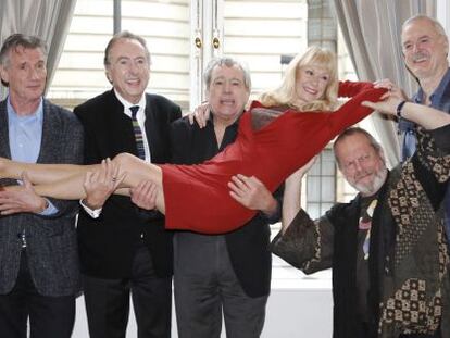 Los Monty Python, en la presentación de su regreso a los escenarios.