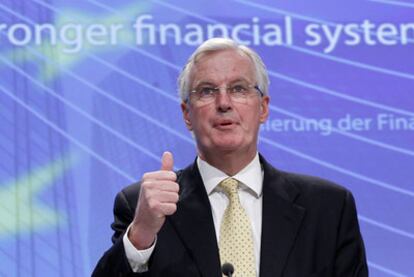 Michel Barnier, comisario de Mercado Interior, en una rueda de prensa en octubre.