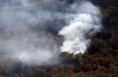 Vista del incendio forestal de Los Guájares (Granada) que se originó el 8 de septiembre de 2022.
