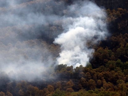 Vista del incendio forestal de Los Guájares (Granada) que se originó el 8 de septiembre de 2022.