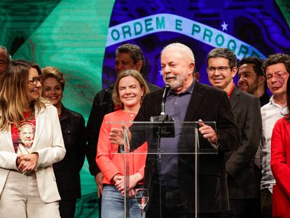 Luiz Inácio Lula da Silva, la noche de este domingo en São Paulo.