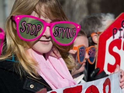 Protesta en contra del espionaje masivo, el pasado enero en Washington.