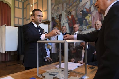 Macron votant aquest diumenge.