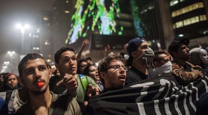 Protesta en São Paulo este martes.