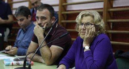 La Alcaldesa de Madrid Manuela Carmena en el distrito de Chamberi.