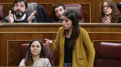 Irene Montero, en la sesión de control al Gobierno en el Congreso de los Diputados