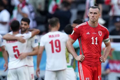 La mirada de Gareth Bale tras el segundo gol de Irán.