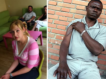 Rocío Sojo, que ha sufrido la reconstrucción de su dedo pulgar, y Festus Osabemwina, con un brazo inútil, tras sufrir ambos sendos accidentes laborales.