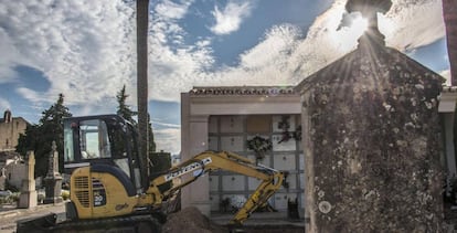 Trabajos de exhumación de más de 100 personas en el cementerio de Porreres.