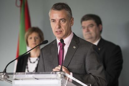 Iñigo Urkullu, durante su intervención en el centro sanitario de Txurdinaga.