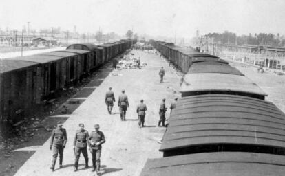 SS guards at the Auschwitz concentration camp in Poland.