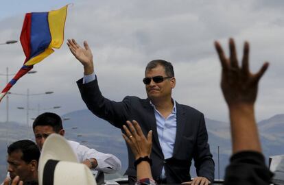 El expresidente de Ecuador Rafael Correa antes de su viaje a Bélgica.