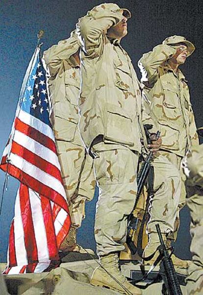 Marines desplegados en Kuwait en junio de 2003.