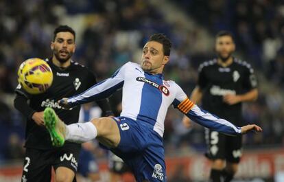 Sergio Garc&iacute;a en el partido ante el &Eacute;ibar.