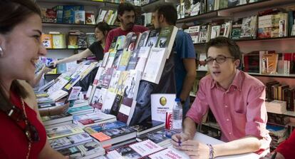 El número dos de Podemos, Íñigo Errejón, el jueves en la Feria del Libro de Madrid.