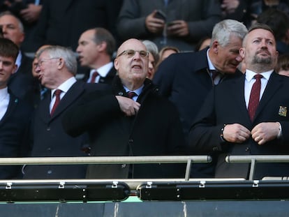 Avram Glazer, co-dueño del Manchester United, en un partido celebrado en el estadio de Wembley (Londres) en febrero.