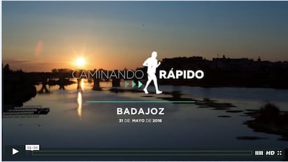 Captura de pantalla del video de Mariano Rajoy "caminando rápido".