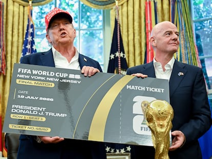 Donald Trump y Gianni Infantino en la Casa Blanca, Washington, el 22 de agosto.