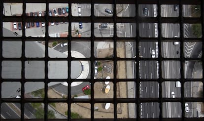 The view through a grille from the top of Torrespa&ntilde;a.