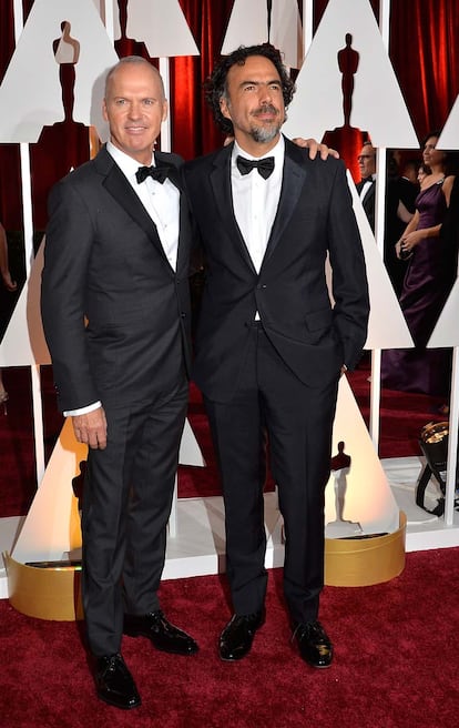 Michael Keaton y Alejandro Gonzalez Iñarritu.