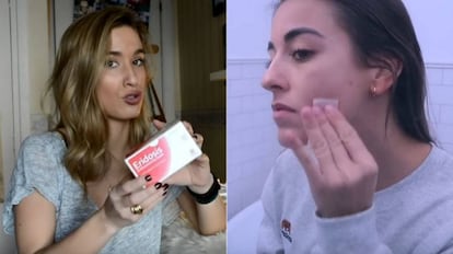 Captura del vídeo de dos 'influencers', María Pombo (izquierda) y Paula Gonu, que recomiendan Eridosis.