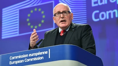 El vicepresidente de la Comisi&oacute;n Europea, Frans Timmermans, este mi&eacute;rcoles en Bruselas