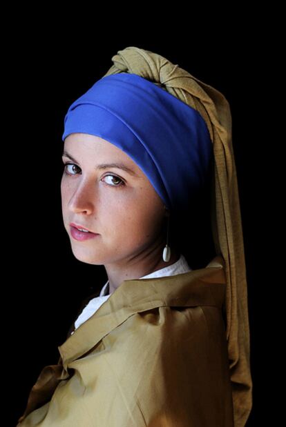 Homenaje al maíz, en una interpretación de <i>La joven de la perla,</i> de Johannes Vermeer.