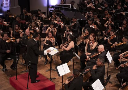 La Sinfónica Migrante en su segundo concierto en el Teatro Municipal de Lima.