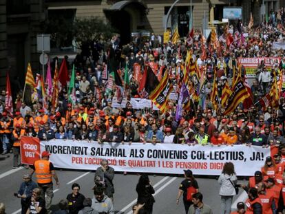 Manifestaci&oacute; del Primer de Maig a Barcelona.