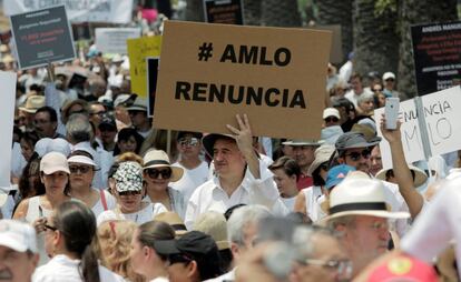 Una protesta en Ciudad de México contra López Obrador. 