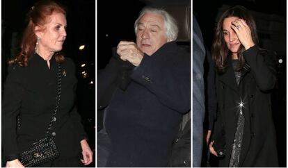 Sarah Ferguson, Robert de Niro y Pippa Middleton, en Londres, el miércoles.